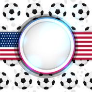 Cover with a soccer ball and the American flag