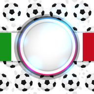 Cover with a soccer ball and the Italian flag