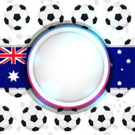 Cover with a soccer ball and the Australian flag