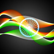 wave style indian flag N15