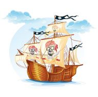 Image caravel ship pirates XV century