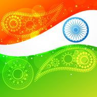 vector wave style indian flag N2