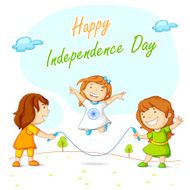 Kids skipping and celebrating Indian Independence N2