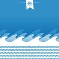 marine background with sea wave and ropes