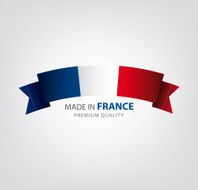 Made in FRANCE French ribbon Flag (Vector)