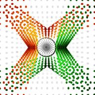 Indian Independence Day celebrations halftone dots flag vector design