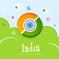 Stylish sticky in flag colors for Independence day celebrations
