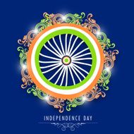 Floral decorated Ashoka wheel with Indian national flag colors