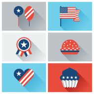 United States of America Independence Day icon set
