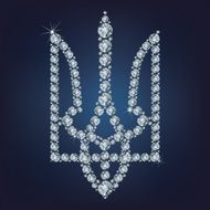 Coat of arms Ukraine made from diamonds