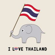 Elephant hold Thai flag3