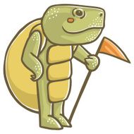turtle with a flag