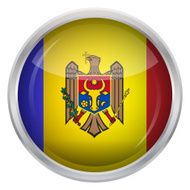Glossy Button - Flag of Moldova N4