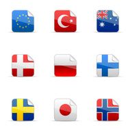 Glossy sticker of world flags collection N5