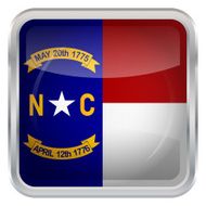 Glossy Button - Flag of North Carolina N4