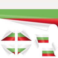 Bulgarian Flags behind Curled Paper