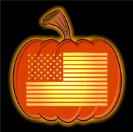 Halloween Pumpkin USA Flag