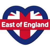 Love England collection vector East of England Heart and Flag