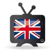 Retro TV with screen England Flag vector illustration - Illustration