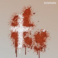 Denmark Flag Color Paint Graffiti Map Grunge