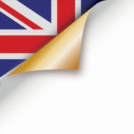 Page curl revealing UK flag