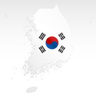 South Korea Flag Map N2