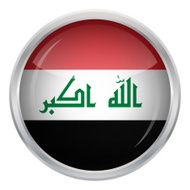 Glossy Button - Flag of Iraq N4