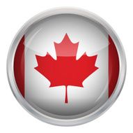 Glossy Button - Flag of Canada N4