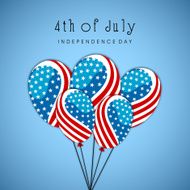 Glossy air balloons painted in American National Flag colors