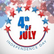 Circle frame decorated with text 4th of July and stars