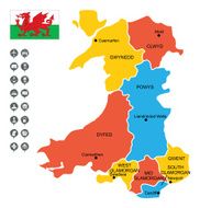 Detailed Vector Map of Wales