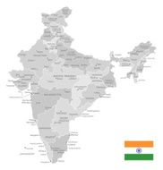 Detailed Vector Map of India N2