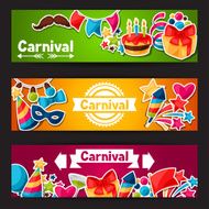 Carnival show and party banners with celebration stickers N2