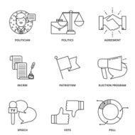 Politics vector icons set N2