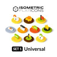 Isometric flat icons set 1