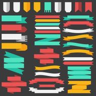 Set of colored ribbons and elements for illustration concept