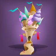 Cartoon fairytale castle Vector illustration