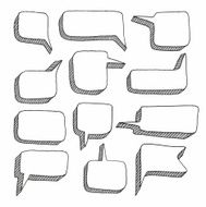 Frame text cloud rectangular thickness shading line white background