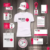 Corporate identity business photorealistic design template Classic pink stationery template