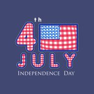 American National Flag with stylish text 4th of July