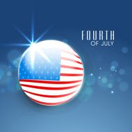 Shiny globe in national flag colors on blue background