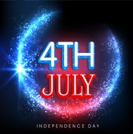 Stylish text 4th July on shiny national flag colors background