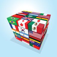 Cube the nations flags