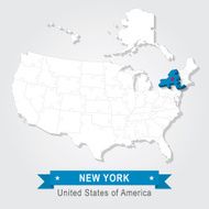 New York state USA administrative map