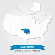 Oklahoma state USA administrative map