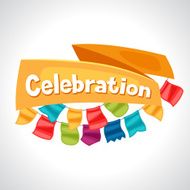 Celebration holiday greeting card with garland of flags N7
