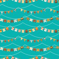 Colorful pattern with bunting and garland N6