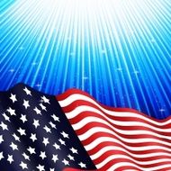 American flag underwater