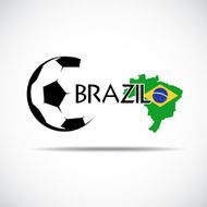Soccer ball with Brazil map