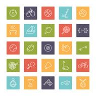 Sports Line Square Color Icons Collection